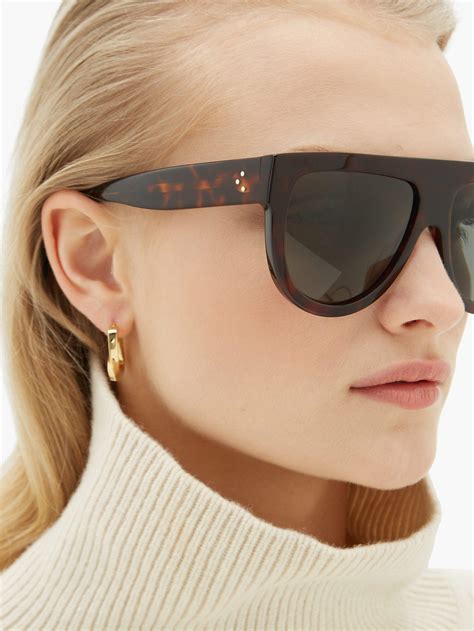 celine tortoise sunglasses|celine flat top sunglasses tortoise.